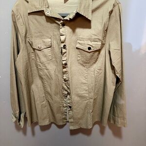 Women’s Olive/Drab Green Button-Up Shirt